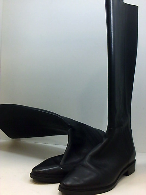 Calvin Klein Women's Finley Knee High Boot, Black Cow Silk, 10, Black