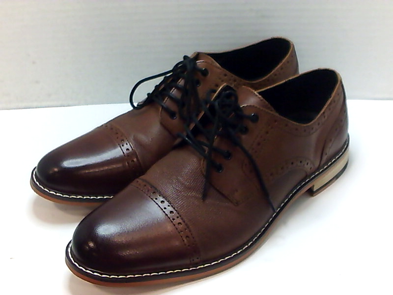 Bar III Mens Parker Leather Lace Up Dress Oxfords, Tan