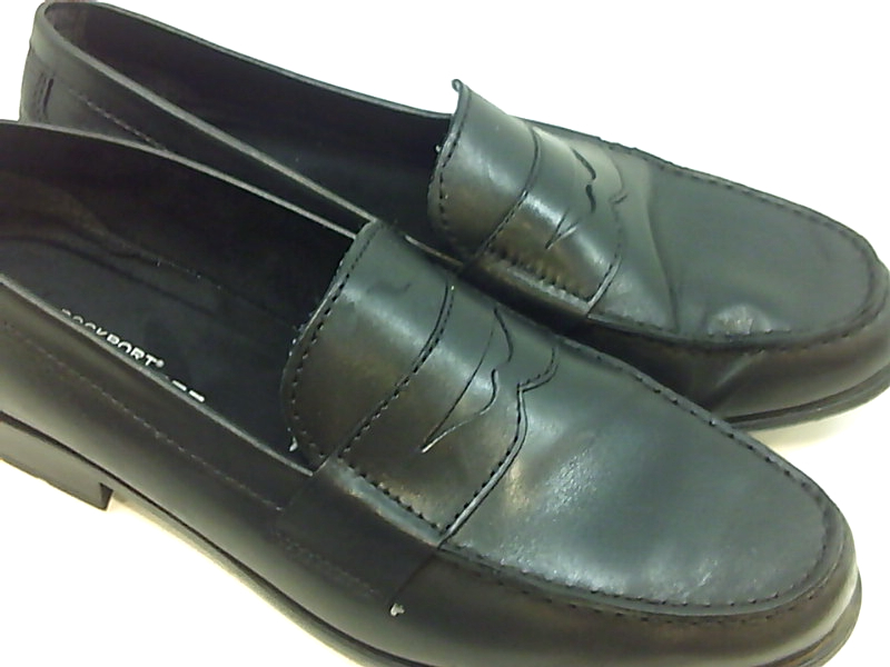 Rockport Mens M76444 Leather Round Toe Penny Loafer, Black/Black, Size ...