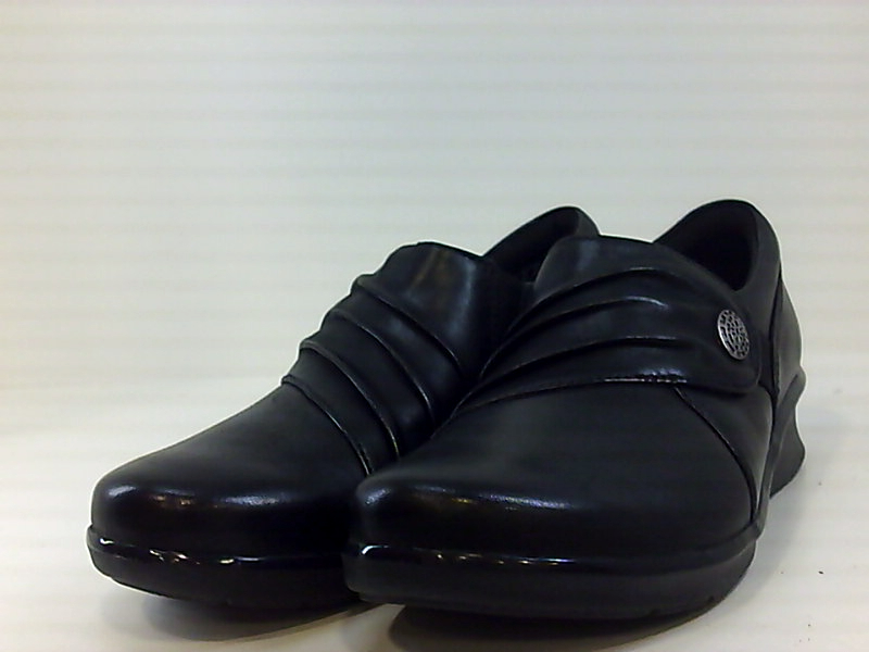 Clarks Womens Hope Roxanne Almond Toe Loafers, Black