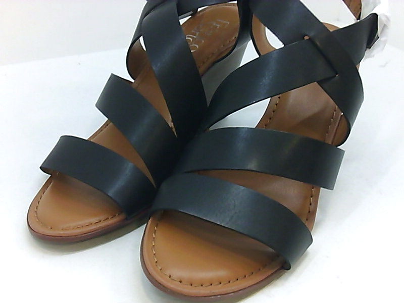 Franco Sarto Womens G3663L1 Leather Open Toe Casual Slingback, Black, Size 7.5 F | eBay