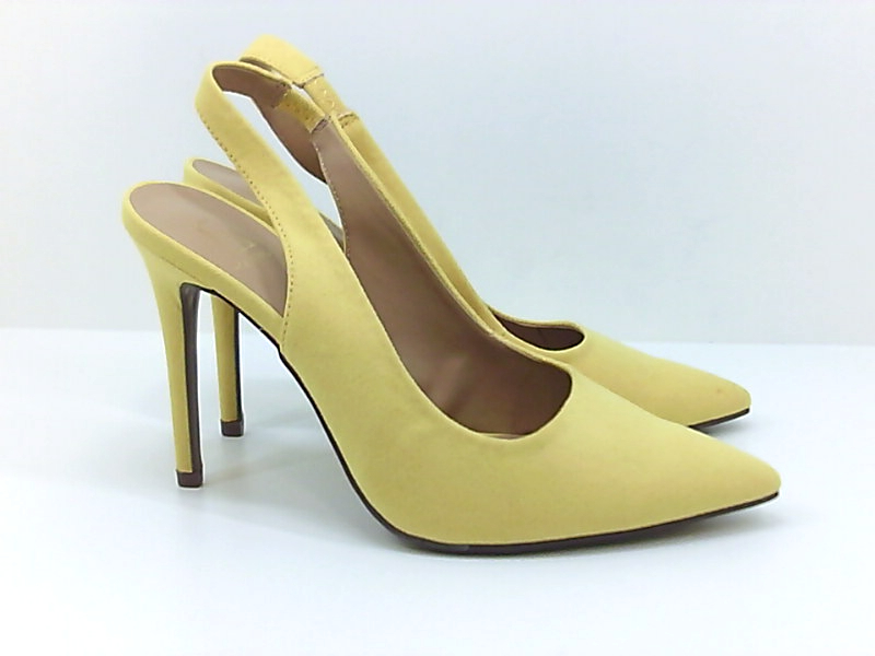 Material Girl Womens darcie Suede Pointed Toe SlingBack Classic, Lemon ...