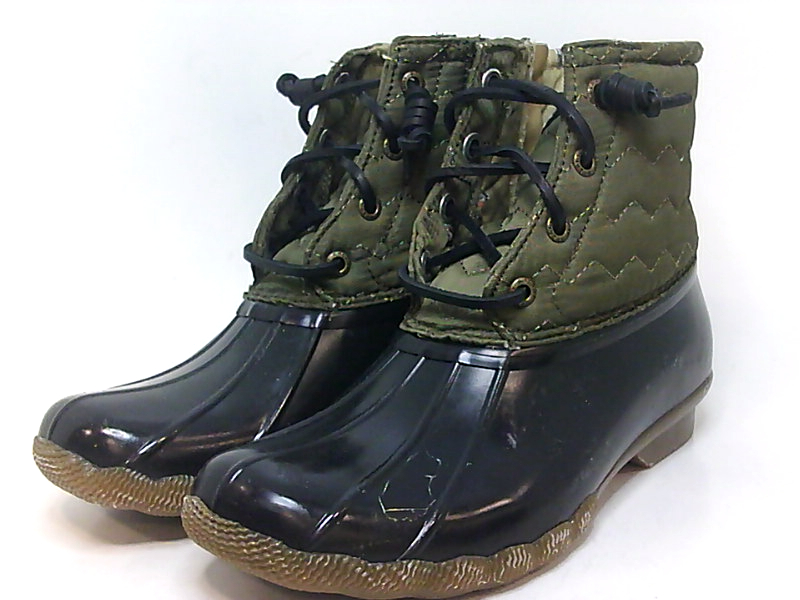 sperry olive quilted duck boots