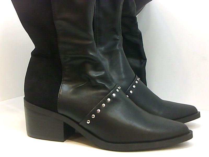 zyrannia pointy toe studded booties