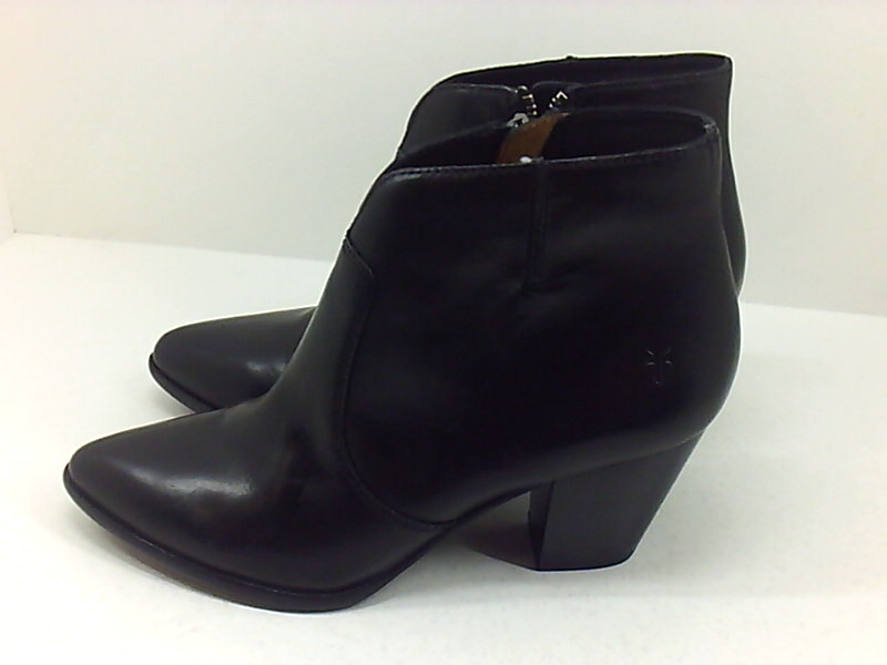 solid pointed toe low heel biker boots