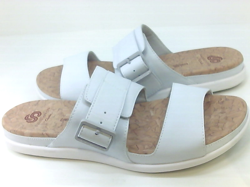 white open toe sandals