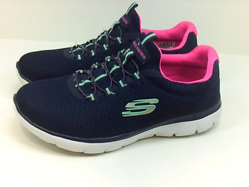 Skechers Womens Summits Low Top Bungee Fashion Sneakers, Navy/Pink ...