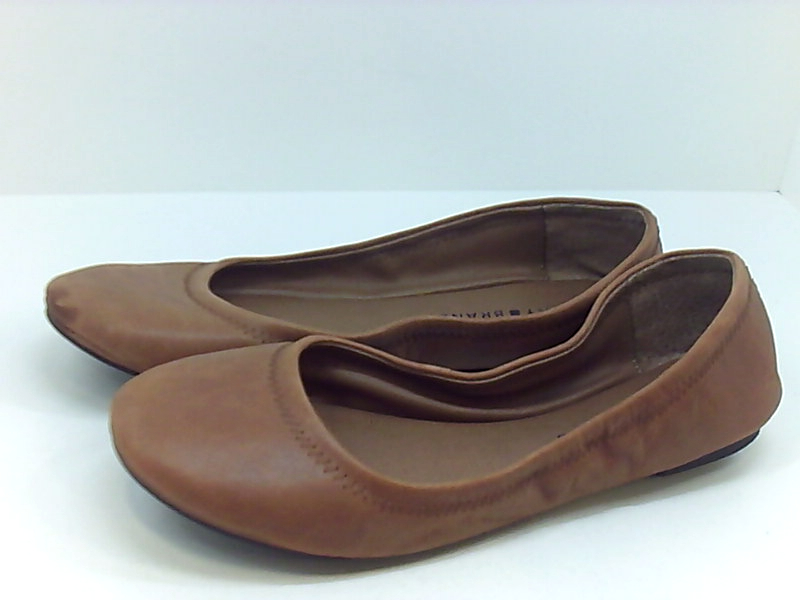 Lucky Brand Womens EMMIE Leather Closed Toe Ballet Flats, Bourbon, Size ...