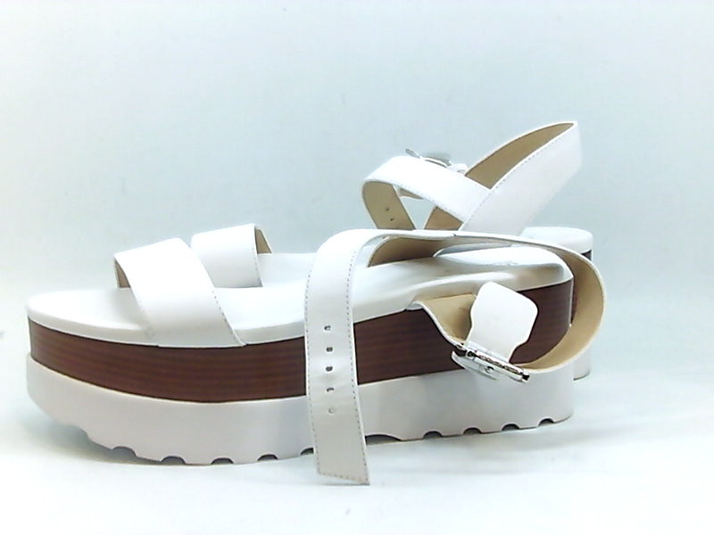 Michael Kors Womens Marlon Flatform Leather Open Toe, Optic White, Size 7.5 0WAv | eBay