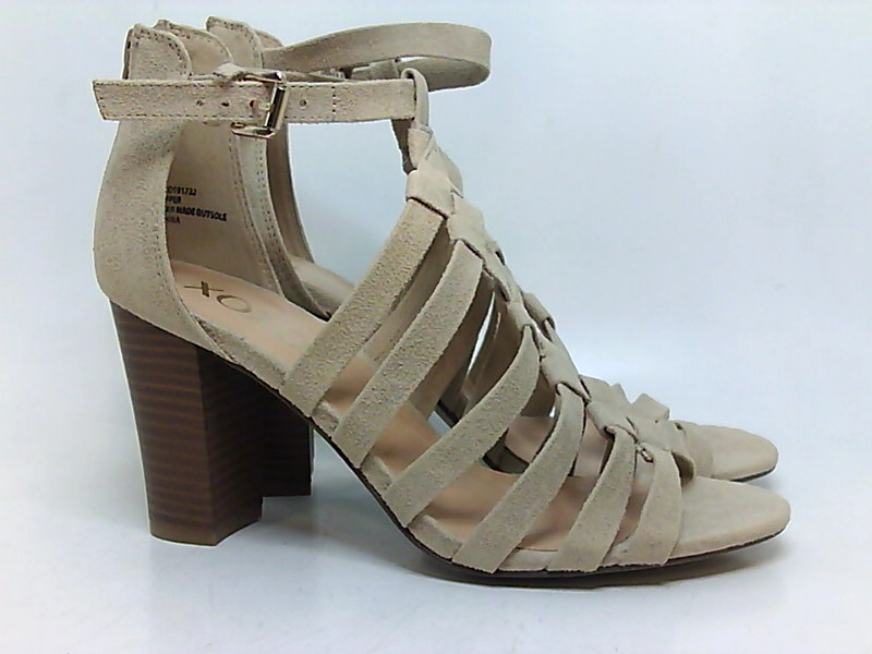 Xoxo Womens Bassett Cotton Open Toe Formal Strappy Sandals, Sand Micro, Size 7.5 | eBay