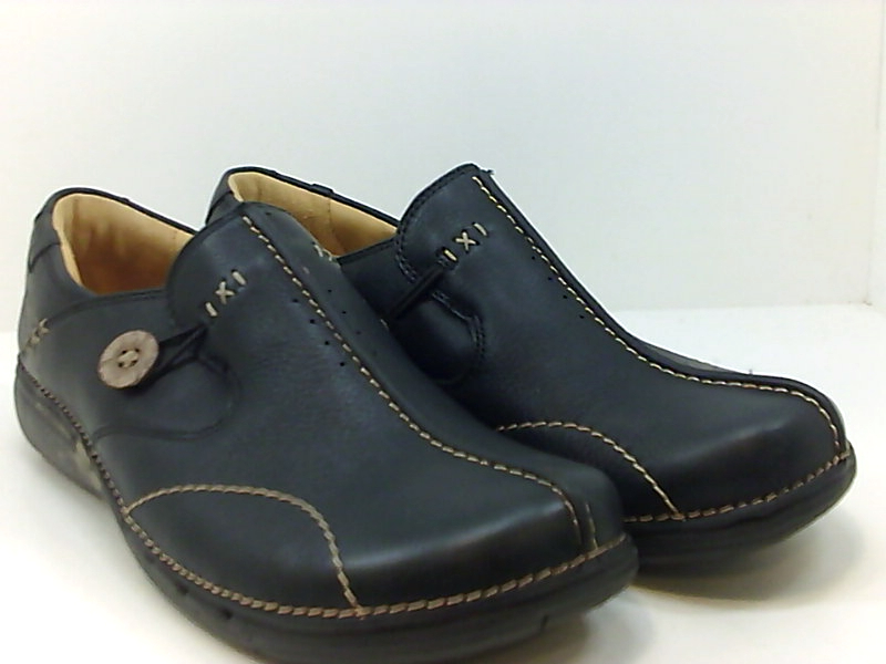 CLARKS Womens un loop Closed Toe Mules, Black Leather, Size 9.0 dueu | eBay