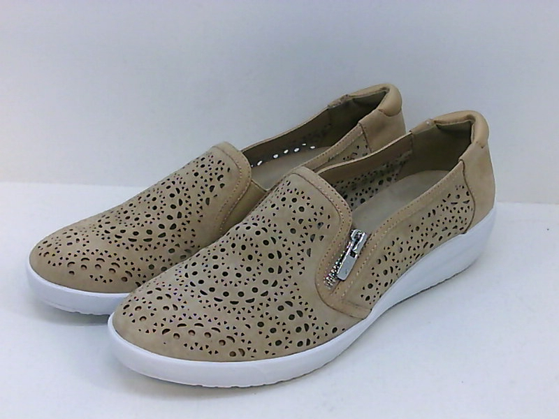 Anne Klein Womens Yvette Leather Low Top Zipper Fashion