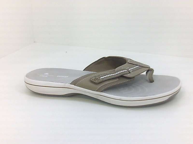 platform flip flops tan
