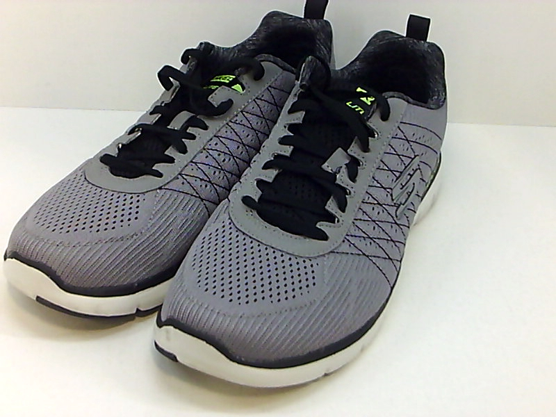 Skechers Mens Flex Advantage Canvas Low Top Lace Up, Light Gray/Black, Size 10.5 | eBay
