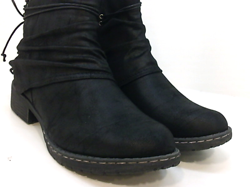 Very G Womens Bruno Faux Suede Booties Ankle Boots, Black, Size 8.5