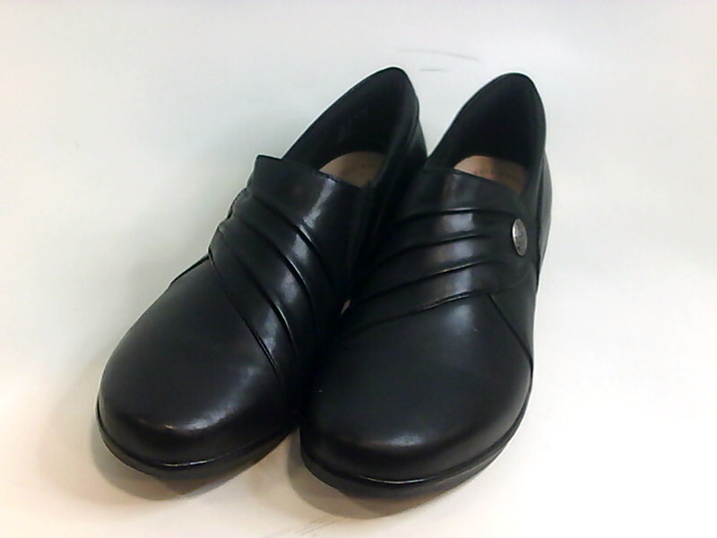 Clarks Womens Hope Roxanne Almond Toe Loafers, Black Leather, Size 9.0 ...