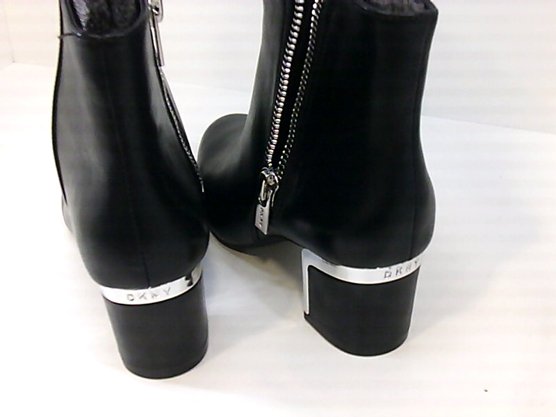 DKNY Womens Crosbi Almond Toe Ankle Boots, Black Leather, Size 6.0 oedo