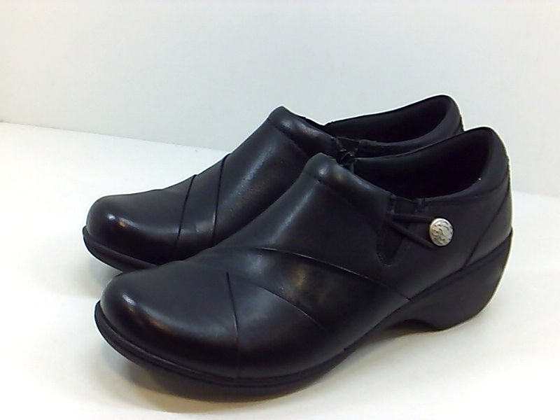CLARKS Womens Channing Ann Leather Closed Toe Clogs, Black Leather ...