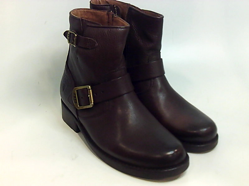 frye combat boots womens brown