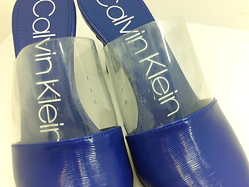 calvin klein graycie clear and leather mules