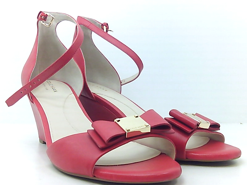 Cole Haan Women s Tali  Grand Bow Wedge Sandal  Red Size 9 