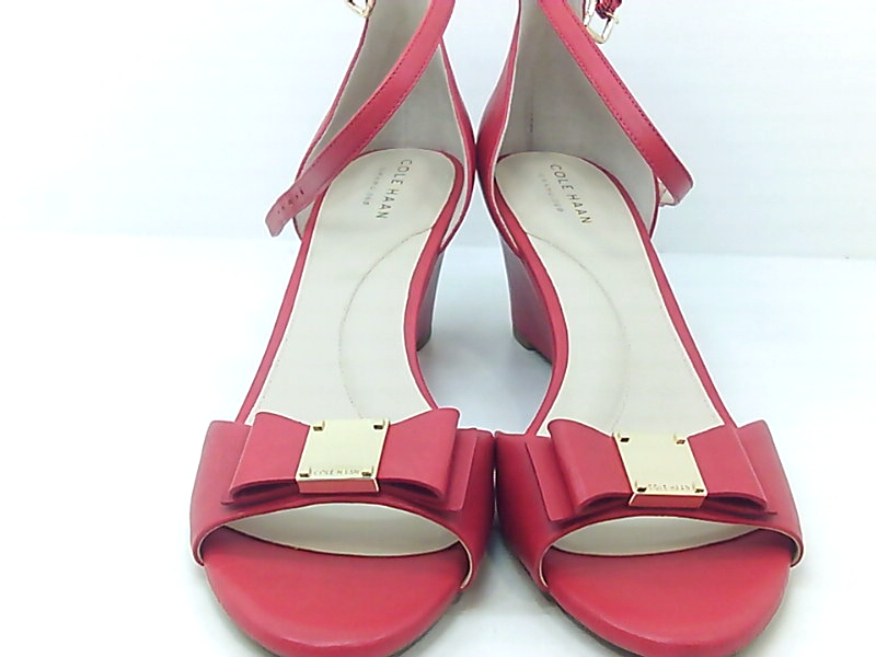 Cole Haan Women s Tali  Grand Bow Wedge Sandal  Red Size 9 