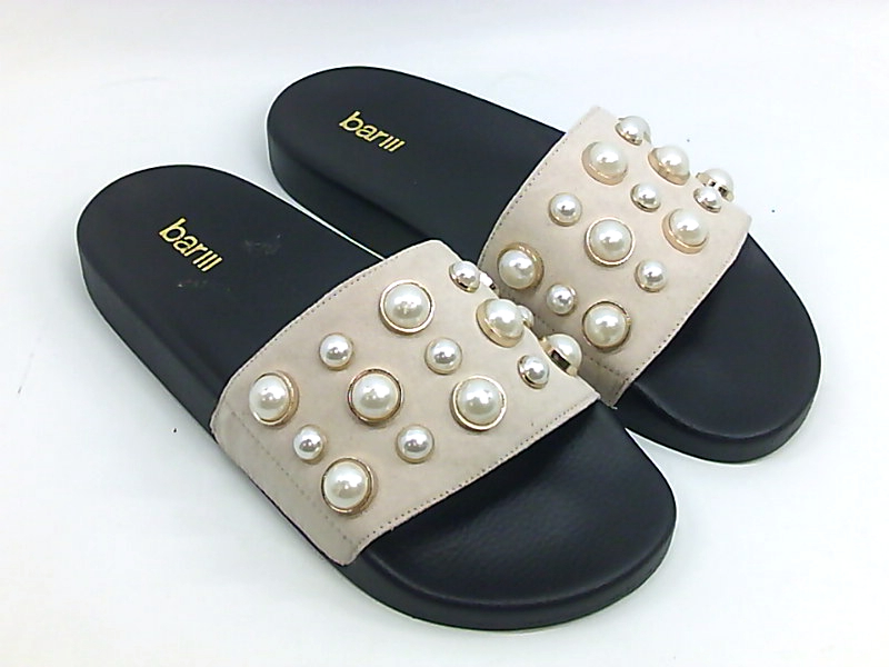 Bar III Womens Sara Open Toe Beach Slide Sandals, Beige, Size 8.5 WDKB | eBay