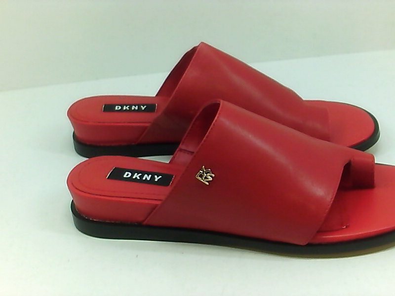 DKNY Womens Daz Leather Open Toe Casual Slide Sandals, Red, Size 6.5 ...