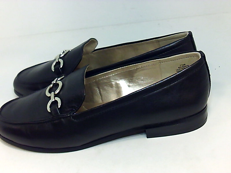 Bandolino Womens Lehain Leather Round Toe Loafers, Black Leather, Size ...