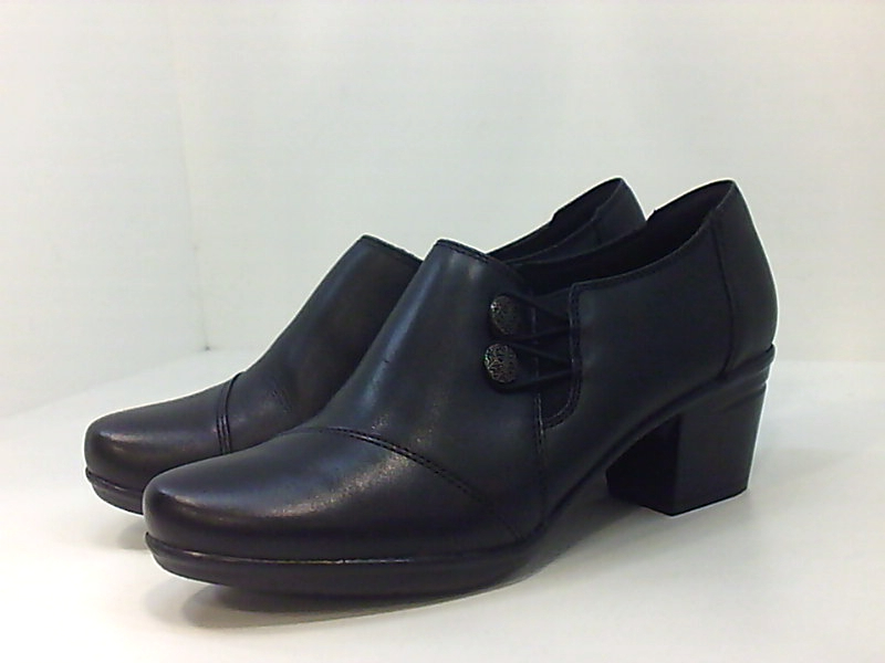 CLARKS Women's Emslie Warren Slip-on Loafer, Black Leather, Size 7.5 ...