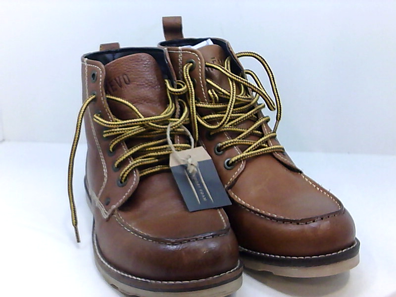 Crevo Mens buck Closed Toe Ankle Safety Boots, Caramel