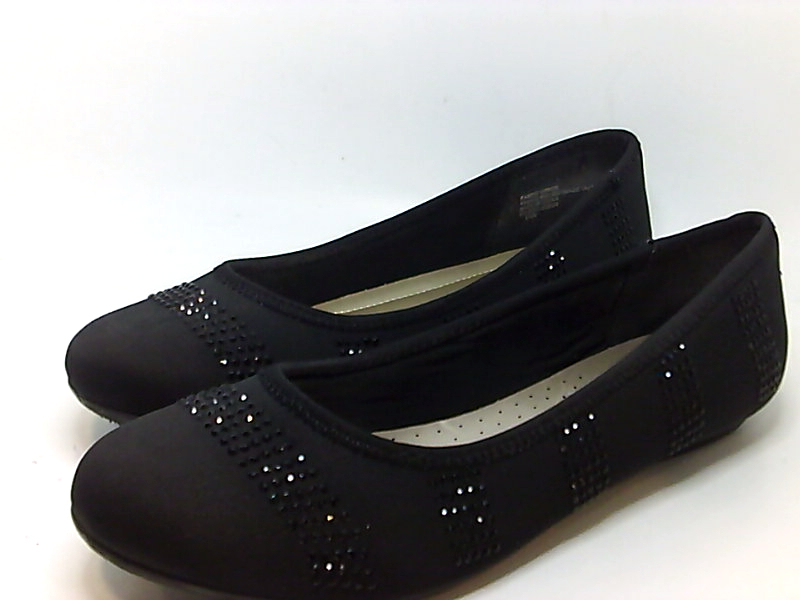 black fabric ballet flats
