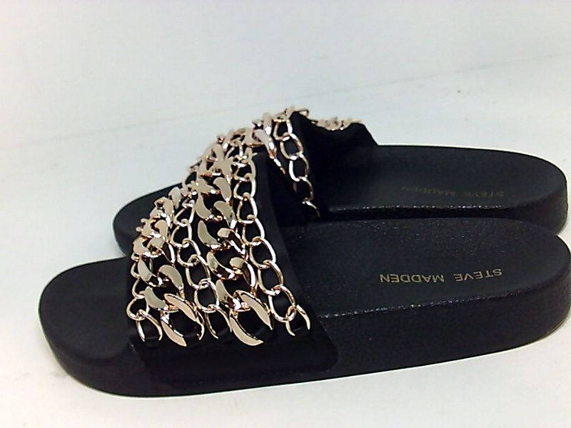 steve madden slide sandals black