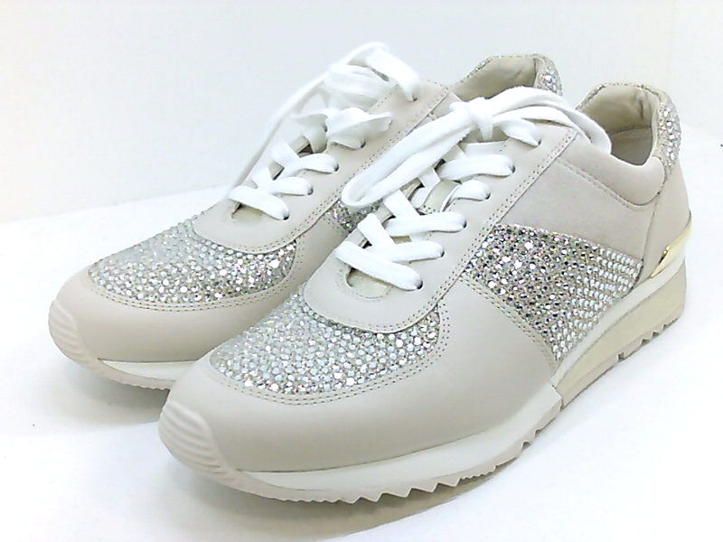 Michael Kors Allie Wrap Trainer Glitter Sneakers Size 10, Pale Gold 