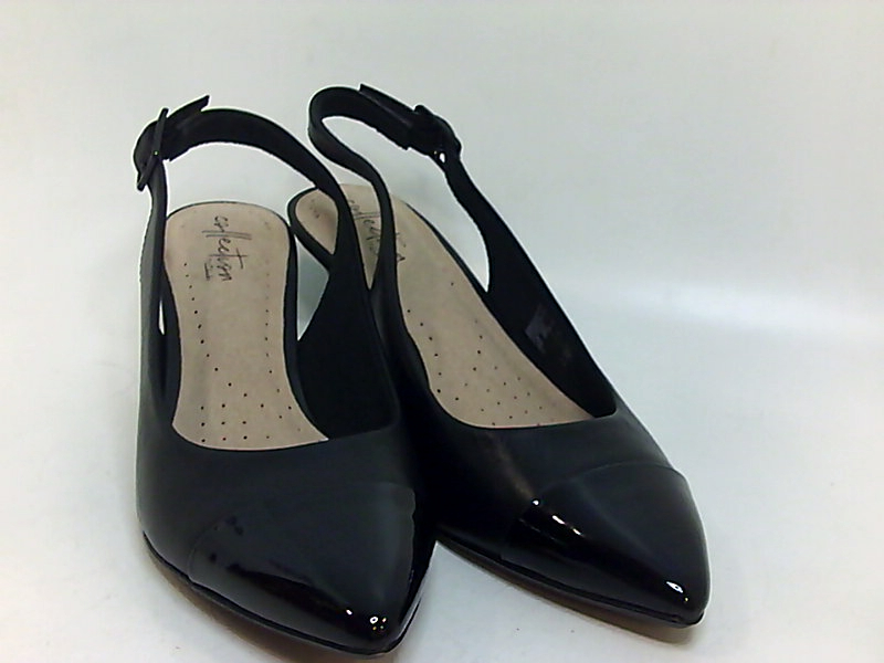 Clarks Womens Linvale Emmy Leather Pointed Toe SlingBack