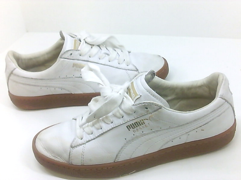 Puma Men's Shoes Basket classic gum deluxe Low Top Lace Up, White, Size ...