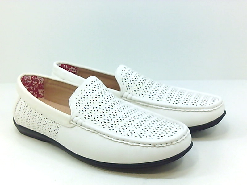Stacy Adams Mens Cicero Leather Square Toe Slip On Shoes, White, Size 8 ...