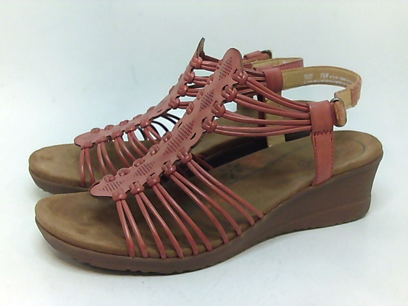 Bare Traps Womens Trudy Open Toe Casual Ankle Strap Sandals Red Rose Size 95 Ebay