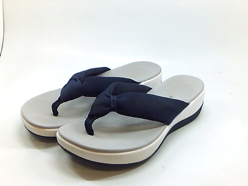 clarks blue flip flops