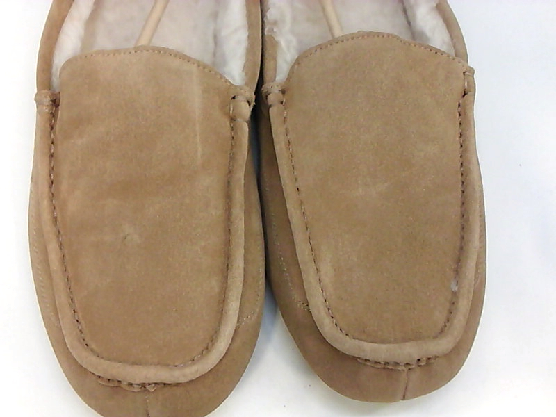 Essentials Men's Leather Moccasin Slipper, Chestnut,, Chestnut, Size 13 ...