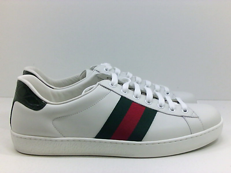 Gucci Womens Ace Leather Low Top Lace Up Fashion Sneakers, White, Size ...