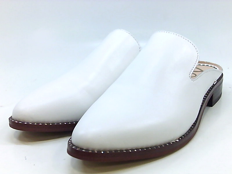 white pointed mule