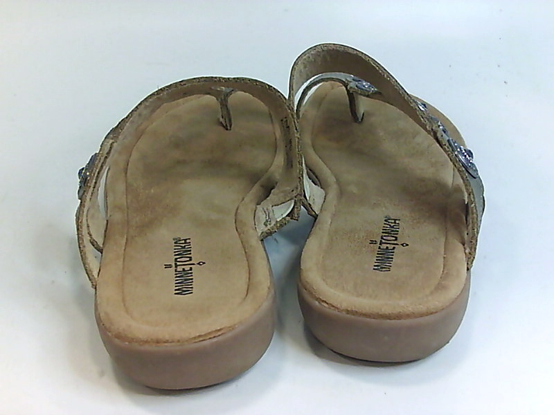 Minnetonka Womens Sasha Leather Open Toe Casual Slide Sandals, Gold, Size 10.0 J | eBay