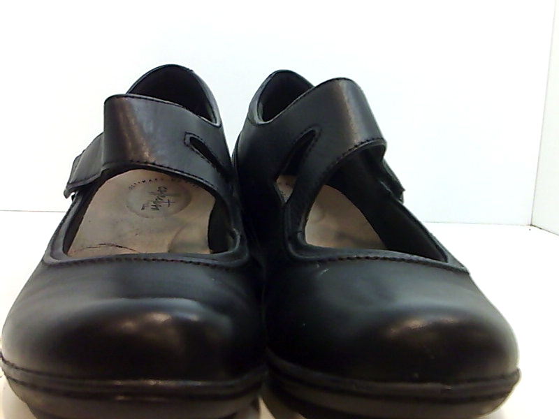 CLARKS Women's Channing Penny Mary Jane Flat, Black Leather, Size 9.0 ...