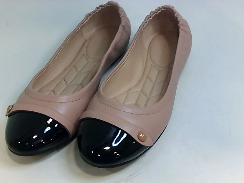 Coach Womens Brandi Leather Cap Toe Ballet Flats, Black