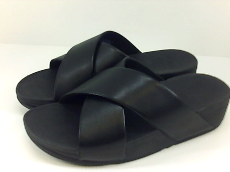 FitFlop Womens Lulu Cross Slide Leather Sandal, Black, Size 7.0 eG8e | eBay