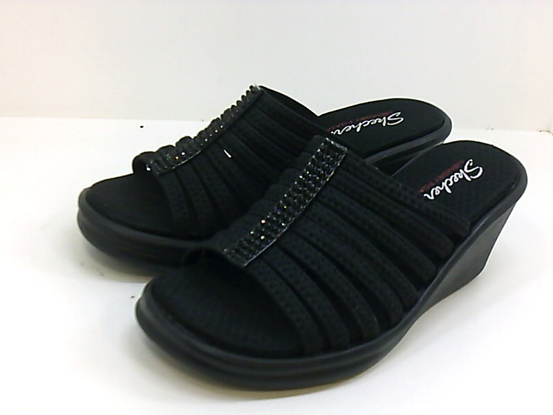 skechers black wedge sneakers