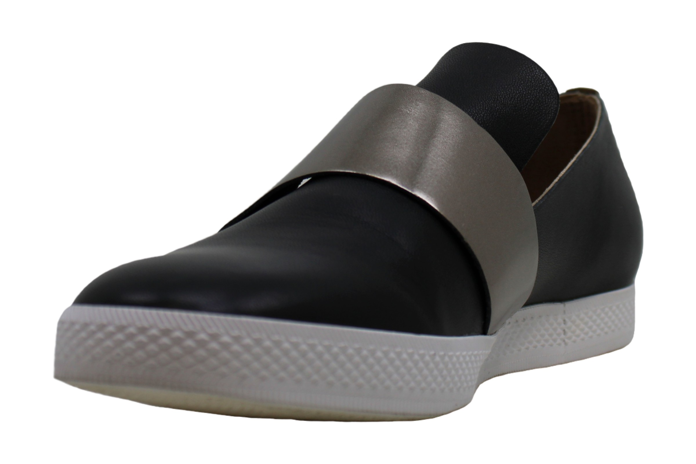 womens black leather sneakers without laces