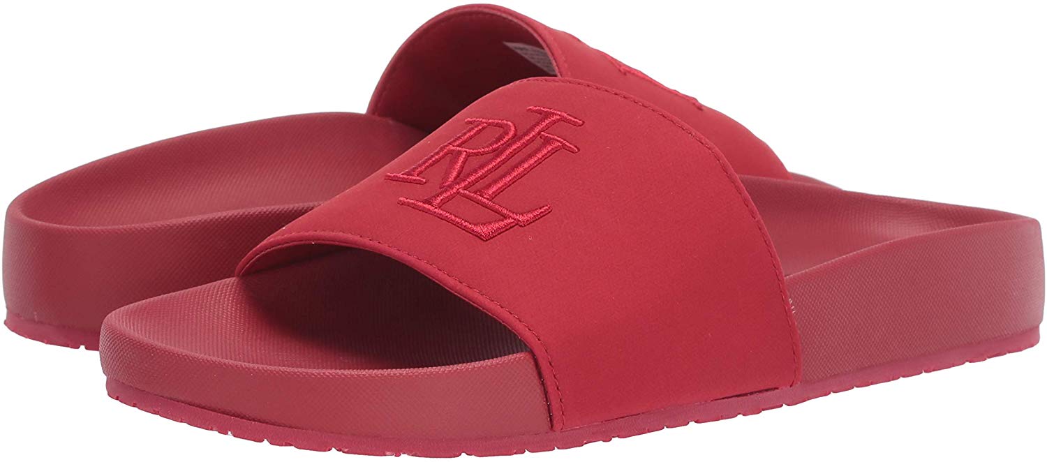 ralph lauren sliders black and red