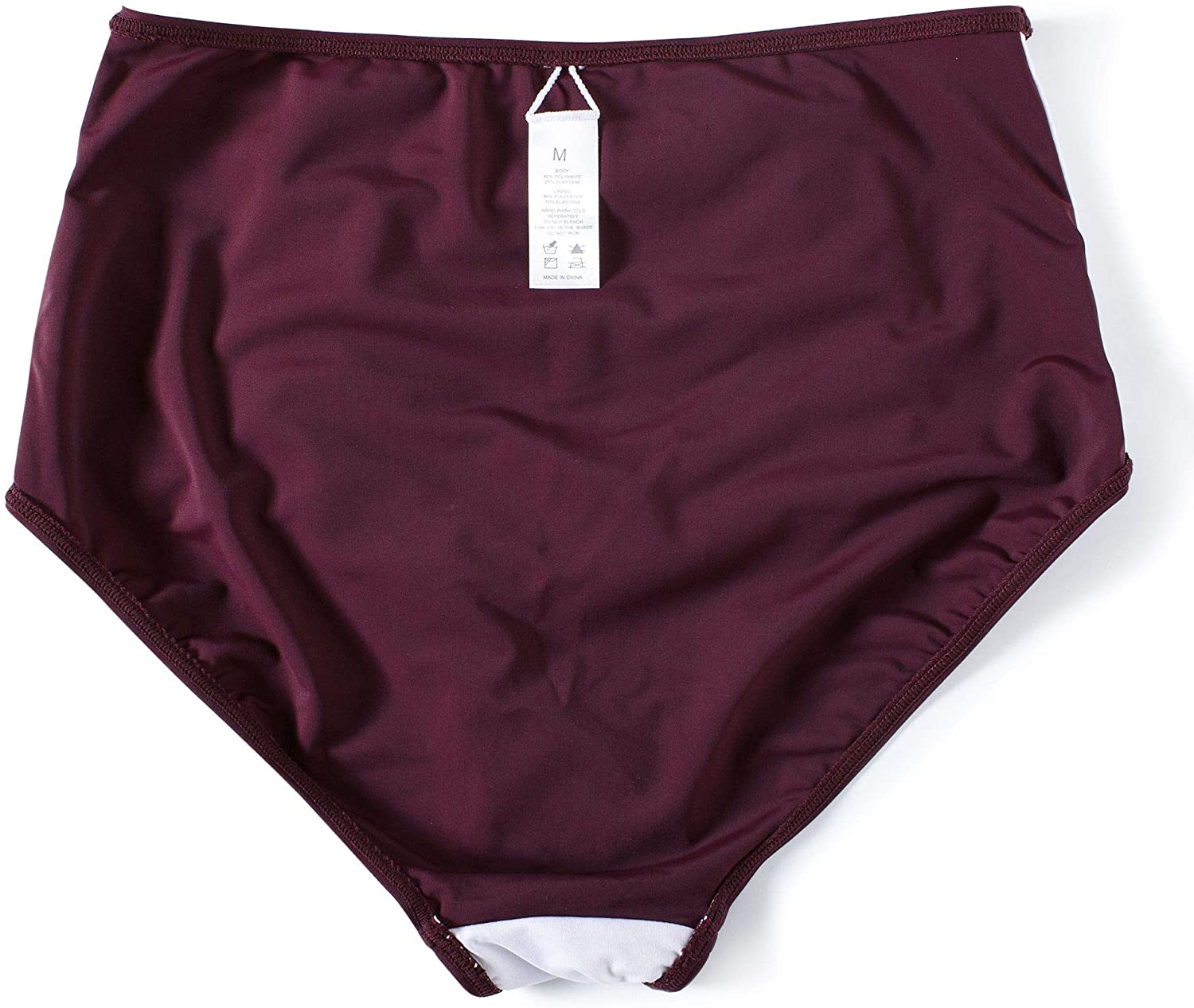 Joyaria Womens High Waisted Bikini Bottoms Retro Ruched Swim, Purple